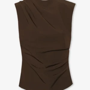 SOFIA RUCHED TOP DONKERBRUIN
