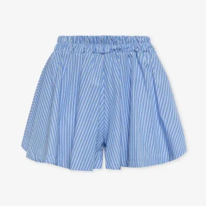 STRIPE RUFFLE SHORT BLAUW