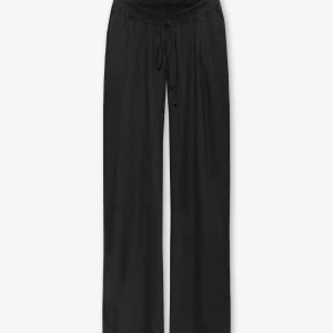 CARMEN LINEN WIDE LEG PANTS PETITE MATERNITY ZWART