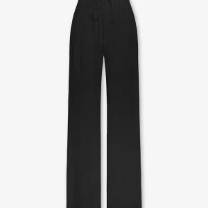 CARMEN LINEN WIDE LEG PANTS TALL ZWART