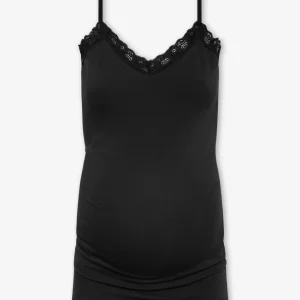 LACE V-NECK CAMI TOP MATERNITY ZWART
