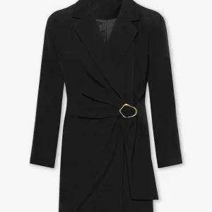 BUCKLE BLAZER DRESS ZWART