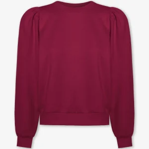 SCUBA PUFF SLEEVE SWEATER BURGUNDY
