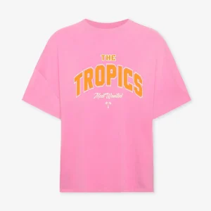 THE TROPICS OVERSIZED TEE ROZE