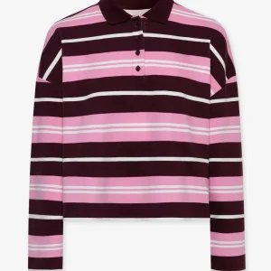 STRIPED SWEATER POLO BURGUNDY